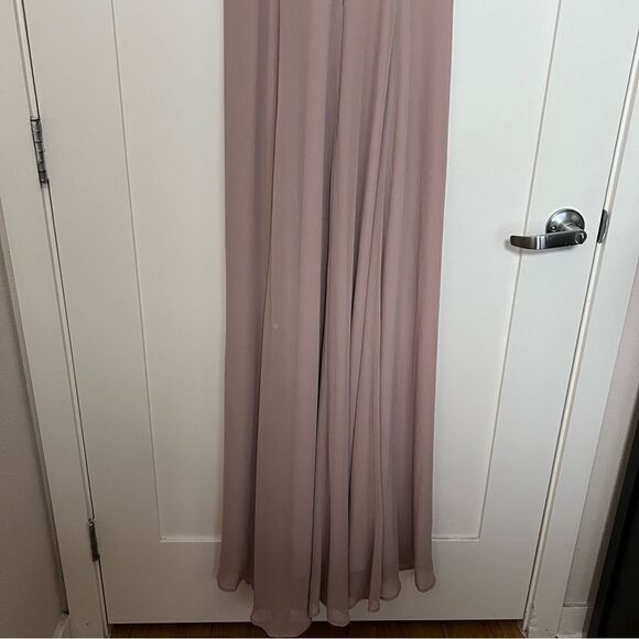 Show Me Your Mumu Jenn Maxi Dress Small Beige Chiffon Sleeveless Bridesmaid - Picture 7 of 11